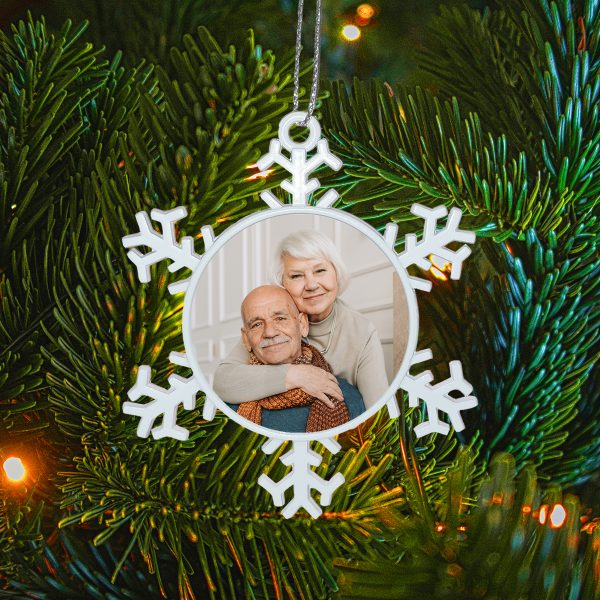 Printed Christmas Tree Ornament / Bauble - Snowflake Shape