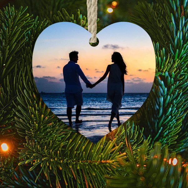 Printed Christmas Tree Ornament / Bauble - Heart Shape